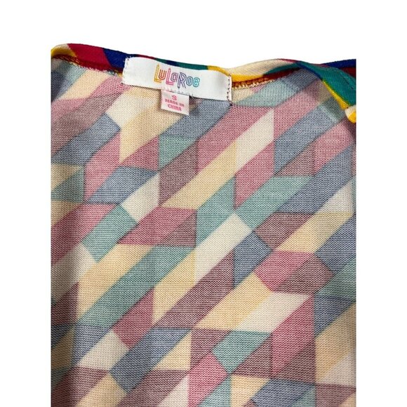 Lularoe Sarah Women's Long Thin Multi-Color Cardigan w/ Pockets - Picture 3 of 7